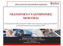 TRANSPORTO VADYBININKO KURSAI rugsėjo 8-10 d.