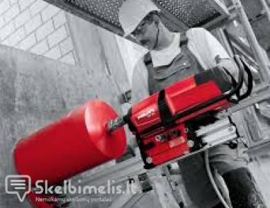 Gręžiame skyles sienose,pamatuose,perdangose.