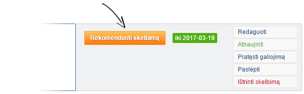 Skelbimo rekomendavimas